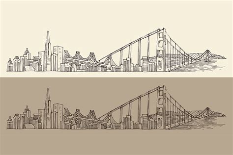 San Francisco Skyline Sketch at PaintingValley.com | Explore collection ...