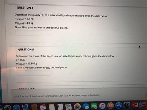 Solved QUESTION 4 Determine the quality (%) of a saturated | Chegg.com