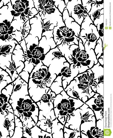 Seamless pattern vector, Black rose, Seamless patterns