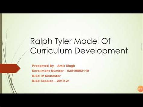 RALPH TYLER MODEL OF CURRICULUM DEVELOPMENT OER by Mr Amit Singh, B Ed ...