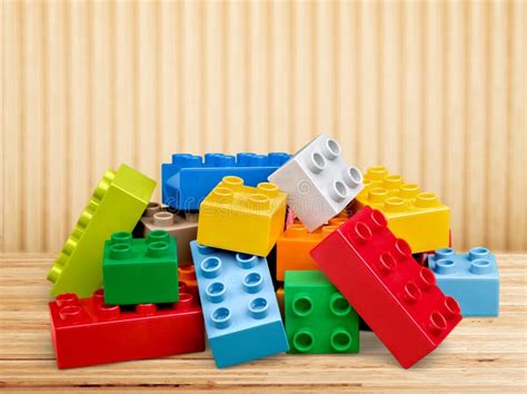 Toy Colorful Blocks on Table Stock Photo - Image of development, game ...