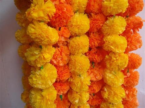 Marigold & Orange Mix Marigold Flower Garlands Decorative | Etsy