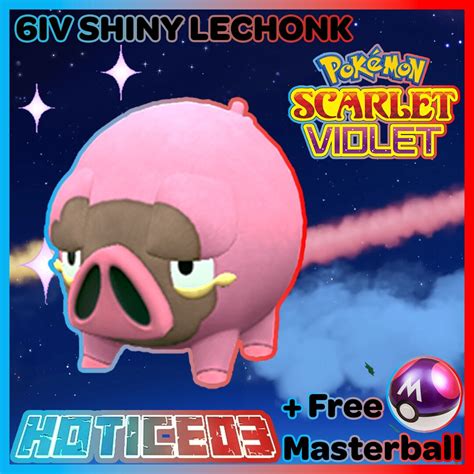 Pokemon Scarlet Violet Shiny Lechonk Max Stats 6IV Master - Etsy