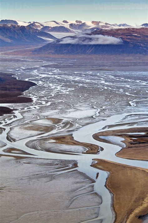 Landscape, Bathurst Bay, Bylot Island, Nunavut, Canada. stock photo