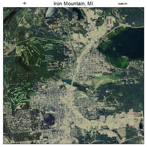 Aerial Photography Map of Iron Mountain, MI Michigan