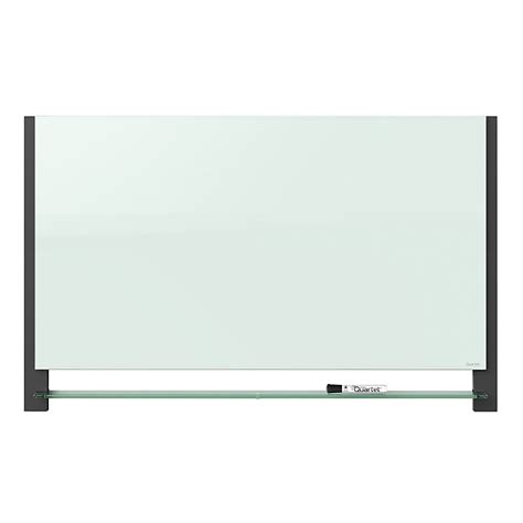 Quartet® Evoque™ Glass Magnetic Dry-Erase Whiteboard, 28"" x 50"", Plastic Frame With Black ...