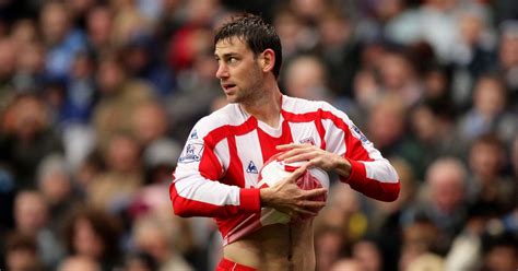 Rory Delap during a Premier League game between Stoke City and Arsenal ...