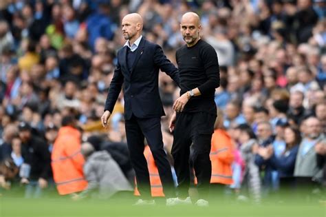 Erik ten Hag makes Pep Guardiola gesture after derby defeat as ...