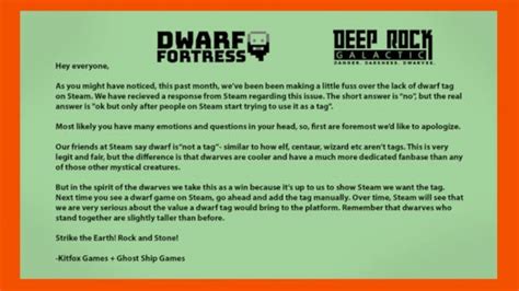 The Dwarf Fortress team really want players to prove Steam wrong