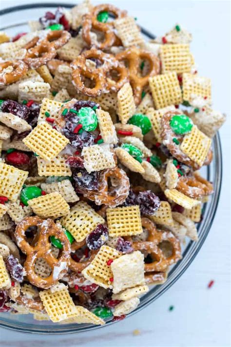 Homemade Christmas Chex Mix • Dishing Delish