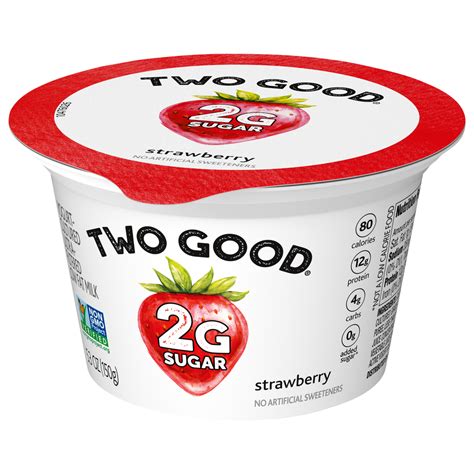 Two Good Yogurt, Strawberry, Ultra-Filtered, Low Fat-Front-Right-Elevated