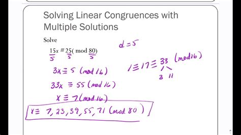 Solving Linear Congruences, Modular Arithmetic, 44% OFF