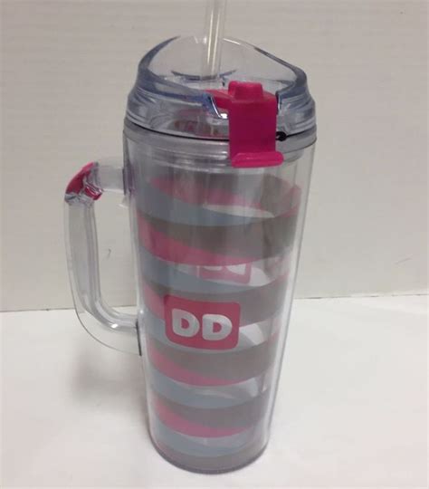 New Dunkin Donuts Acrylic Travel Coffee Mug Pink Blue 24 Ounces #DunkinDonuts | Mugs, Dunkin ...