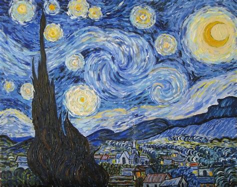 The Starry Night Vincent van Gogh hand-painted Oil Painting | Etsy