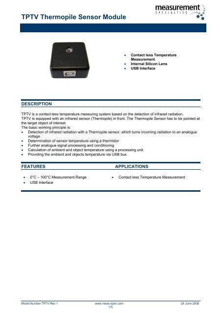 TPTV Thermopile Sensor Module - JIN ZON