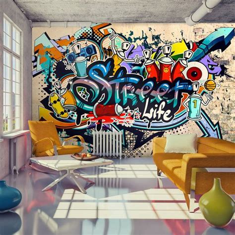 Photo Wallpaper Wall Murals Non Woven Graffiti by GlitterBlast ...