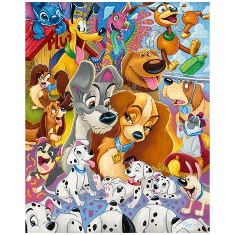 SO MANY DISNEY DOGS 40Hx32W by Tim Rogerson Disney 101 DALMATIANS LADY TRAMP Wall Art ...