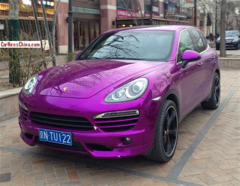 Porsche Cayenne is shiny purple in China - CarNewsChina.com