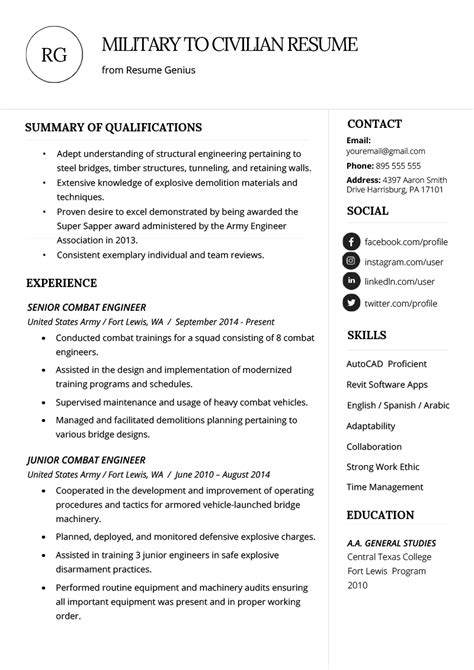 How to Write a Military to Civilian Resume | Resume Genius