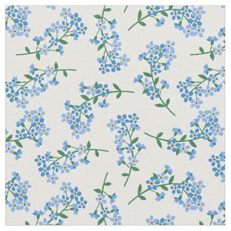 Pretty Blue Forget Me Not Pattern Fabric | Zazzle