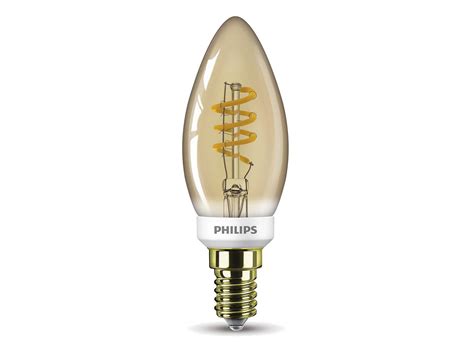 Philips Giant Vintage ampoule LED flamme E14 3,5W dimmable gold | Hubo