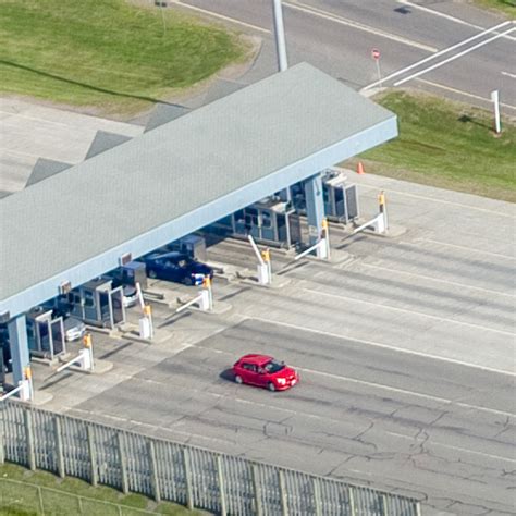 Confederation Bridge Toll Booth Borden-Carlton Prince Edward Island Canada - Aerial Photography