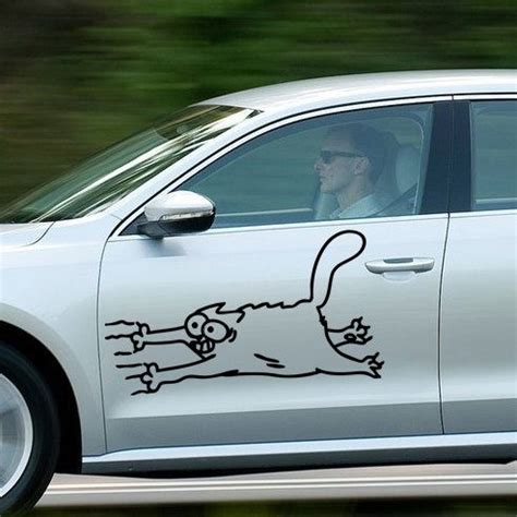 Simon's Cat scratching car door vinyl decal sticker | Car stickers funny, Car sticker design ...