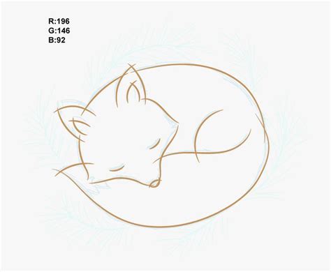 a drawing of a sleeping fox