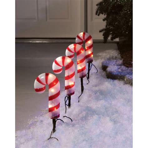 Holiday Time 4-Count Candy Cane Pathway Christmas Lights - Walmart.com