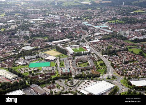 aerial view of Wrexham town centre, Wales Stock Photo - Alamy