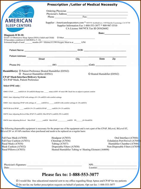 Generic Cpap Prescription Form - Form : Resume Examples #a6Yn81RW2B