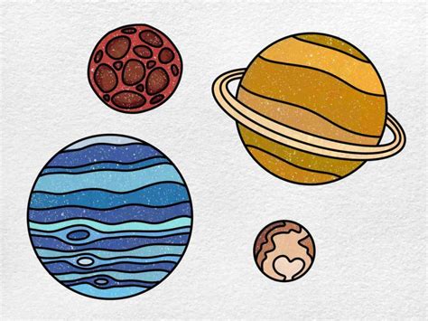 Easy Planets Drawing - HelloArtsy