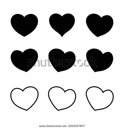 Set Hearts Icon Collection Heart Variations Stock Vector (Royalty Free ...