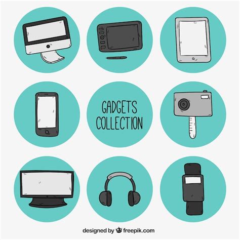 Free Vector | Pack of sketches gadgets