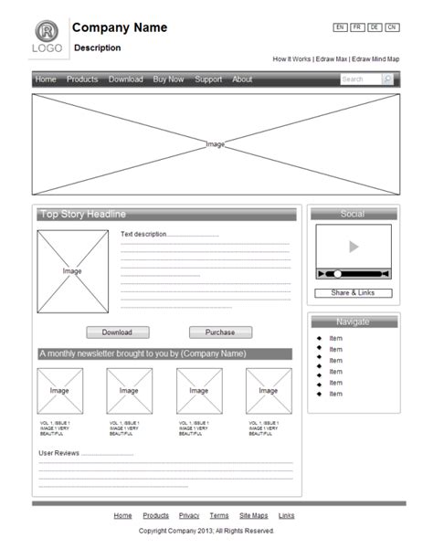 Fresh Website Wireframe Examples for Web Design | Website template design, Wireframe, Wireframe ...