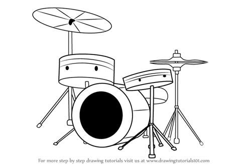 How to Draw Drums (Musical Instruments) Step by Step ...