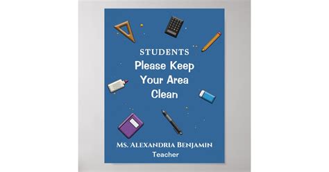 Cleanliness Keep Your Area Clean School Students Poster | Zazzle.com