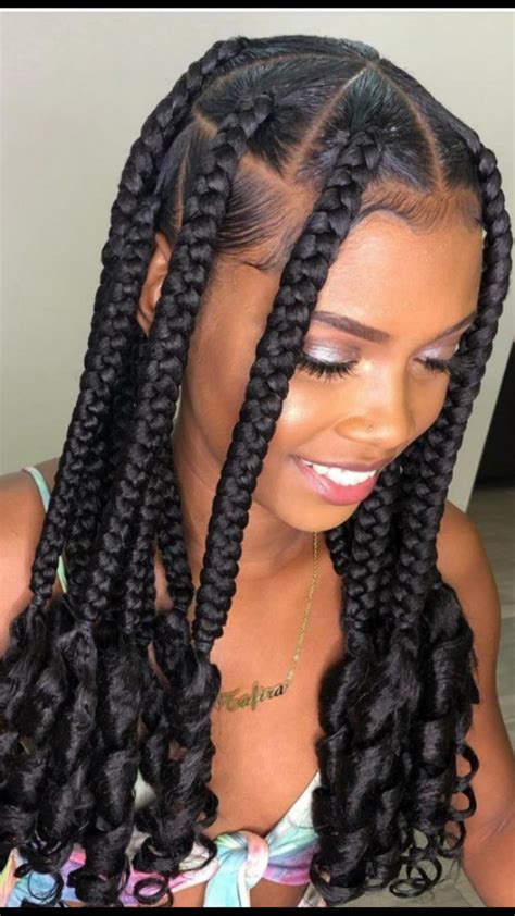 Pin by *Terre Jaii* on Braided Hairstyles | Protective style braids, Braids with curls, Box ...