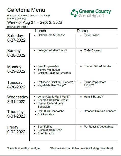 GCGH Cafeteria- Nutrition Services