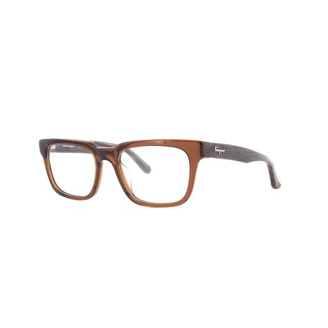 Salvatore Ferragamo // Men's Rectangle Eyeglasses // Brown - See Sharp - Touch of Modern