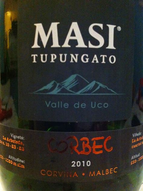 WINE IN SWEDEN: TN : Masi Corbec 2010, Tupungato, Argentina