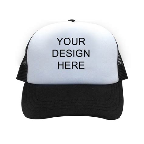 Custom Design Full Color Print Black Trucker Hat