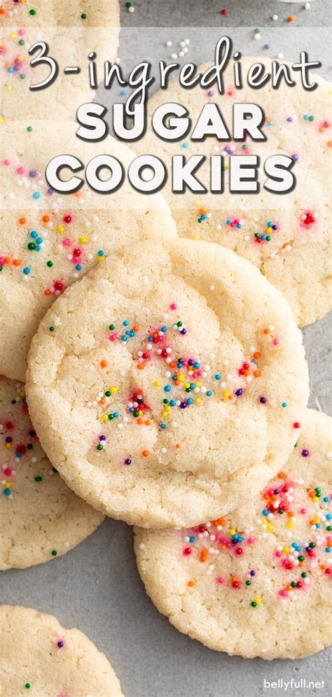 Quick and easy sugar cookies made with only 3 pantry ingredients and no ...