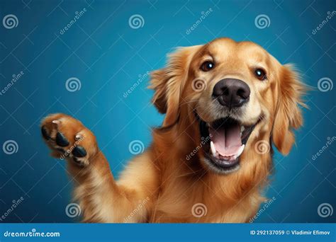 Heartwarming Moment Captures a Happy Dog Waving Its Paw in a Cheerful ...