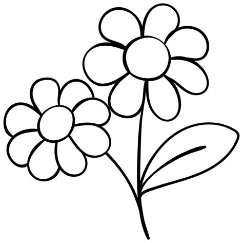 flower outlines - Clip Art Library