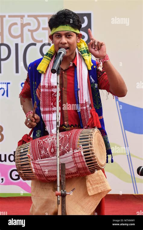 Artists performing Assamese folk song bihu during 8th Theatre Olympics ...