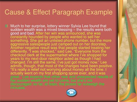 Cause And Effect Paragraph Examples For Kids