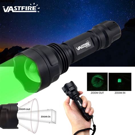 VASTFIRE C8 1 Mode Zoomable LED Hunting Flashlights Green Light Tactical 18650 Flashlights -in ...