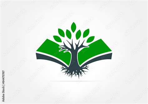 Tree Book Logo Stock Vector | Adobe Stock