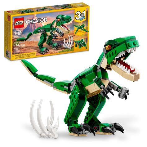 Buy LEGO Creator Mighty Dinosaur Toy 31058, 3 in 1 Model, T. rex ...